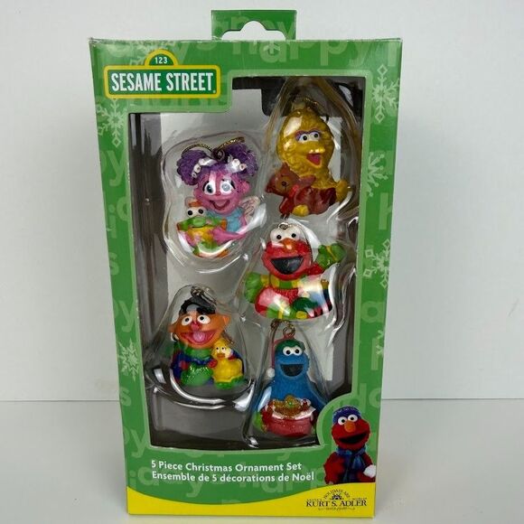 Kurt Adler Other - Kurt S Adler 5 Piece Sesame Street Mini Christmas Ornament Set, NIB